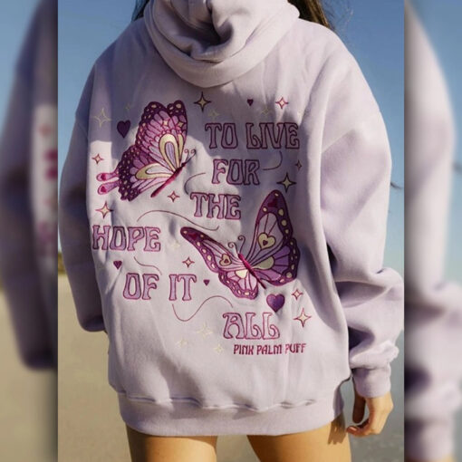 Pink Palm Puff To Live For The Hope Of It All Hoodie