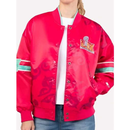 Super Bowl LIX Interception Starter Red Varsity Jacket