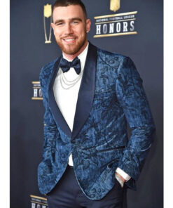 Travis Kelce Super Bowl Pregame Velvet Blazer