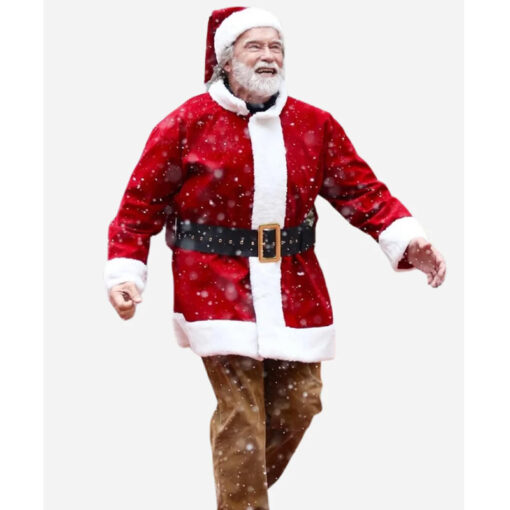 The Man With The Bag Arnold Schwarzenegger Santa Coat