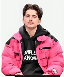 Timothee Chalamet Pink Puffer Jacket