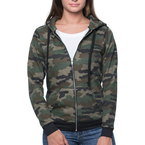 Unisex Camo Fleece Full-Zip Hoodie