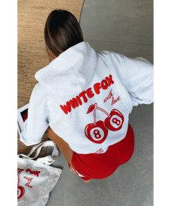 White Fox Cherry Oversized Hoodie