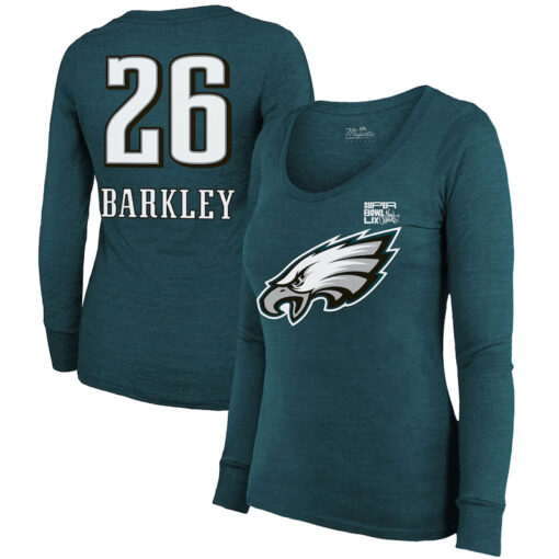 Women's Saquon Barkley Eagles Super Bowl LIX Long Sleeve T-Shirt