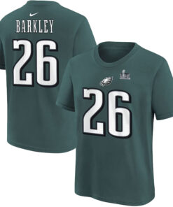 Youth Nike Saquon Barkley Green Eagles Super Bowl LIX T-Shirt