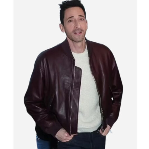 Adrien Brody Football Maroon Jacket