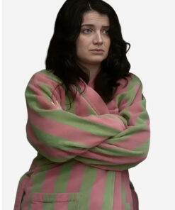 Becka Garvey Tv Series Bad Sisters Season 02 Eve Hewson Green Pink Striped Robe