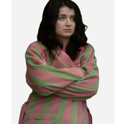 Becka Garvey Tv Series Bad Sisters Season 02 Eve Hewson Green Pink Striped Robe