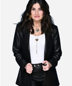 Idina Menzel The Tonight Show Black Leather Blazer