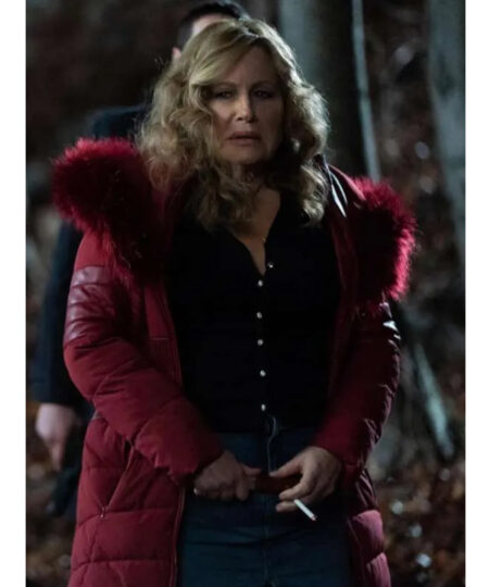 Jennifer Coolidge Red Puffer Jacket