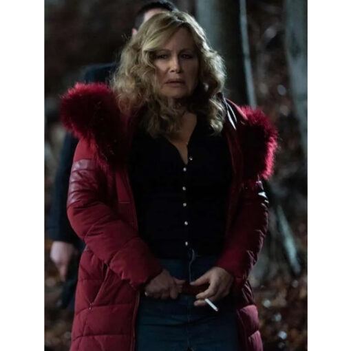 Jennifer Coolidge Red Puffer Jacket