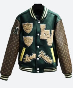 LV Green And Brown Varsity Jacket