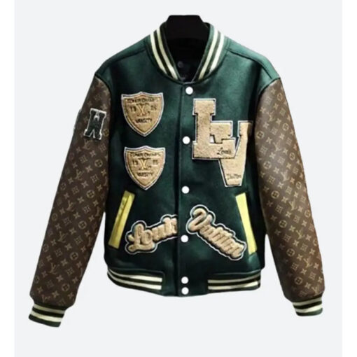 LV Green And Brown Varsity Jacket