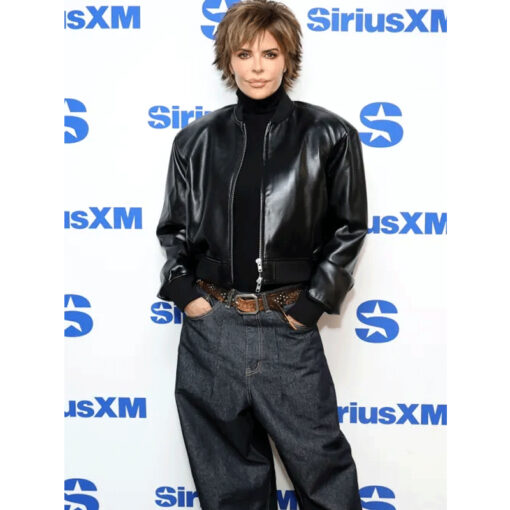 Lisa Rinna Leather Bomber Jacket