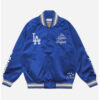 Born Raised LA Dodgers Post Season Blue Satin Bomber Jacket For Unisex