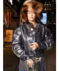 NYC Rihanna Cropped Leather Jacket