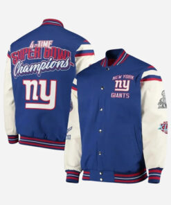 Super Bowl New York Giants Blue & White Jacket For Unisex