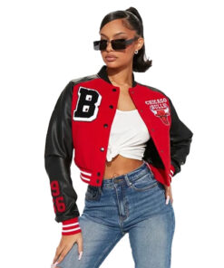 Chicago Bulls Cropped Varsity Jacket