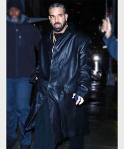 Drake Vaffanculo Black Leather Coat