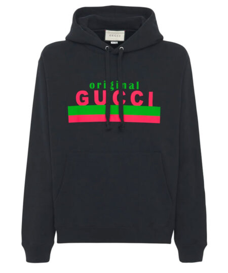 Gucci Original Logo Printed Black Hoodie