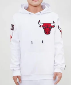 Men’s White Chicago Bulls Fleece Hoodie