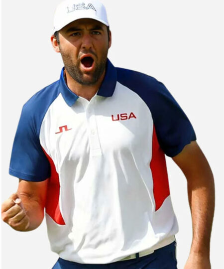 Paris 2024 Olympics Scottie Scheffler Color Block USA Polo Shirt For Unisex