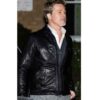 Brad Pitt Wolves Black Leather Jacket