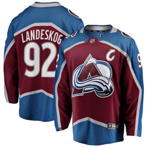 Colorado Avalanche Landeskog Burgundy Breakaway Jersey