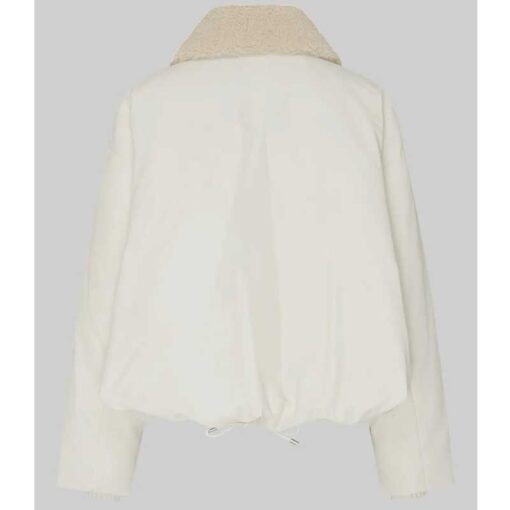 Dua Lipa Ivory Puffer Jacket