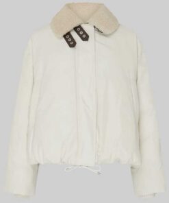 Dua Lipa Ivory Puffer Jacket