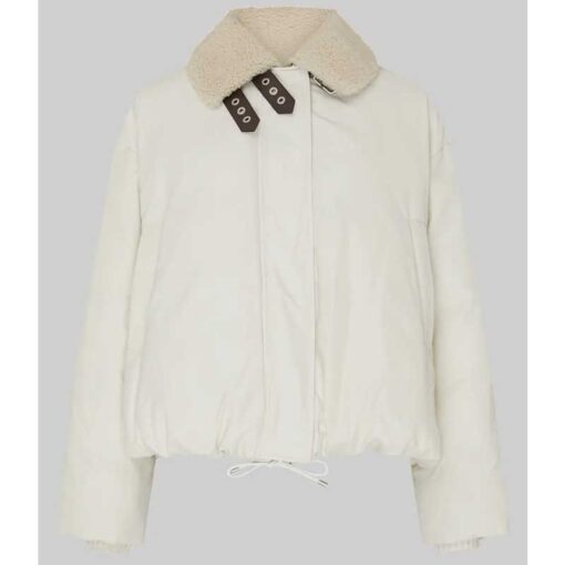 Dua Lipa Ivory Puffer Jacket