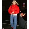 Dua Lipa Red Puffer Jacket
