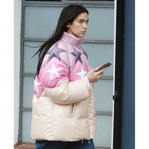 Dua Lipa Star Motif Puffer Jacket