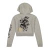 Heart Roses Zip Grey Hoodie