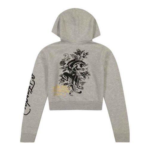 Heart Roses Zip Grey Hoodie