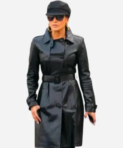 Jennifer Lopez New York Street Leather Coat