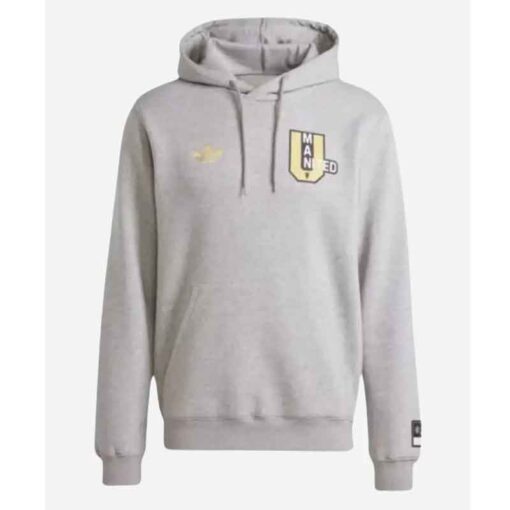 Manchester United Essentials Grey Pullover Hoodie For Unisex