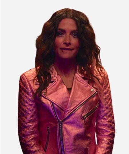 Sarah Shahi Sex/Life Pink Quilted Leather Jacket