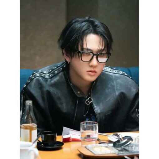 Stray Kids Changbin Burnin Tires Leather Jacket
