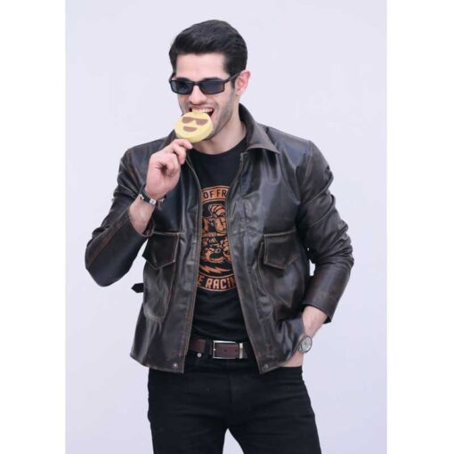 Streetstyle Distressed Brown Leather Jacket