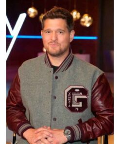 The Voice S27 Michael Buble Gray Red Varsity jacket