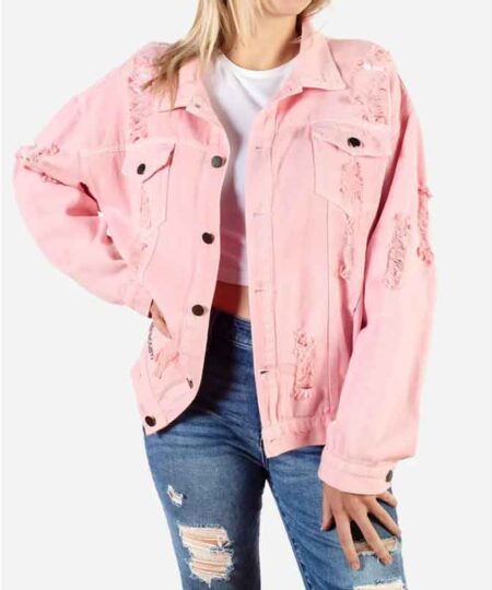 Yellowstone Beth Dutton State of Mind Pink Denim Jacket