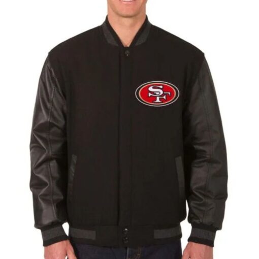 Men’s San Francisco 49ers Black Varsity Jacket