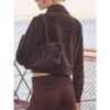 After Midnight 2025 Taylor Tomlinson Suede Jacket With Pockets – Brown