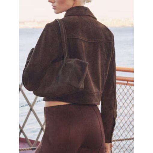 After Midnight 2025 Taylor Tomlinson Suede Jacket With Pockets – Brown