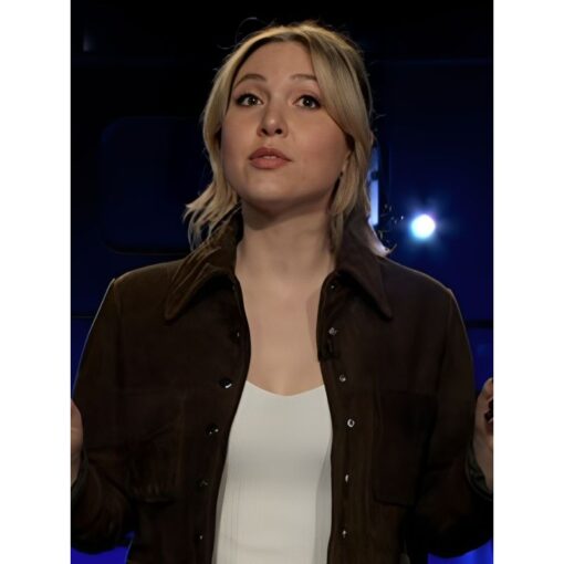 After Midnight 2025 Taylor Tomlinson Suede Jacket With Pockets – Brown
