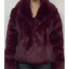 Alberto Burgundy Mink Fur Jacket