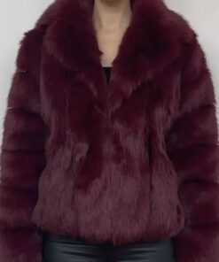 Alberto Burgundy Mink Fur Jacket