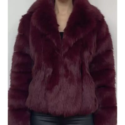 Alberto Burgundy Mink Fur Jacket