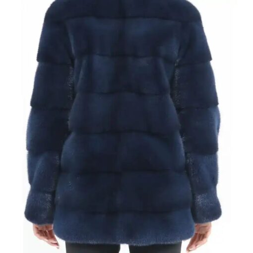 Get Now Amelia Blue Mink Fur Turtleneck Jacket For Sale